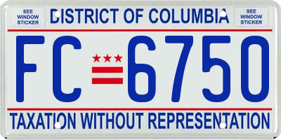 DC license plate FC6750