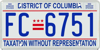 DC license plate FC6751