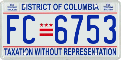 DC license plate FC6753