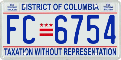 DC license plate FC6754