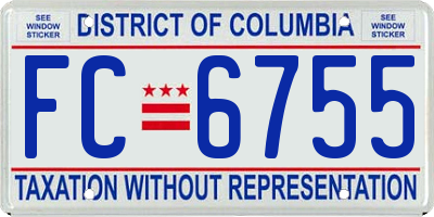 DC license plate FC6755