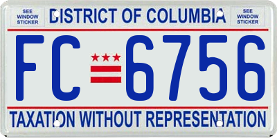 DC license plate FC6756