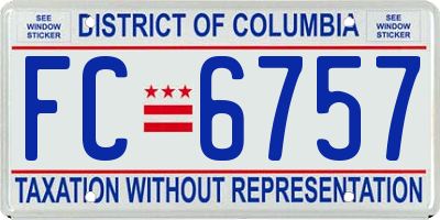 DC license plate FC6757