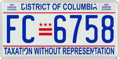 DC license plate FC6758