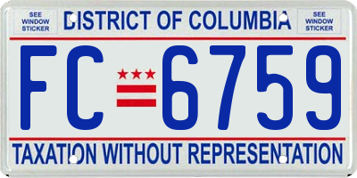 DC license plate FC6759