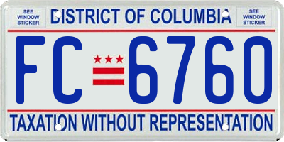 DC license plate FC6760