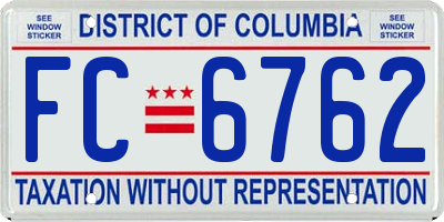 DC license plate FC6762