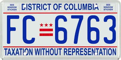 DC license plate FC6763