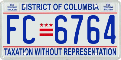 DC license plate FC6764