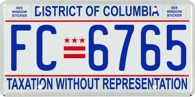 DC license plate FC6765