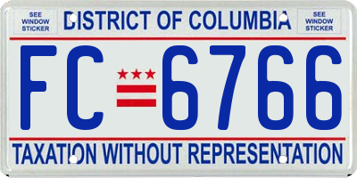 DC license plate FC6766