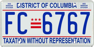 DC license plate FC6767