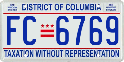 DC license plate FC6769