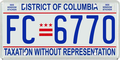 DC license plate FC6770