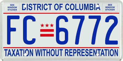 DC license plate FC6772