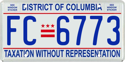 DC license plate FC6773