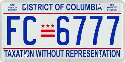 DC license plate FC6777