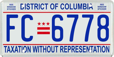 DC license plate FC6778