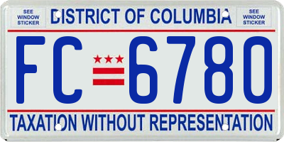 DC license plate FC6780