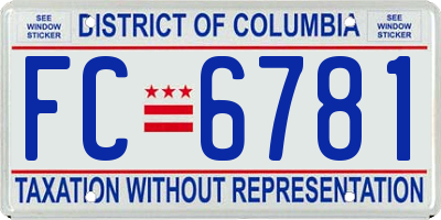 DC license plate FC6781