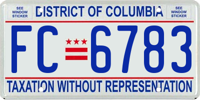 DC license plate FC6783