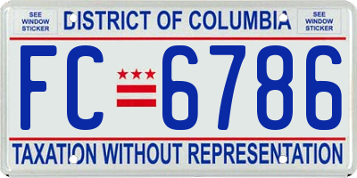 DC license plate FC6786