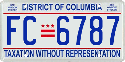 DC license plate FC6787