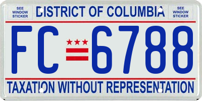 DC license plate FC6788