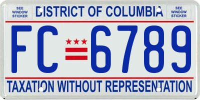 DC license plate FC6789