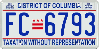 DC license plate FC6793