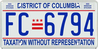 DC license plate FC6794