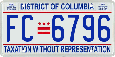 DC license plate FC6796