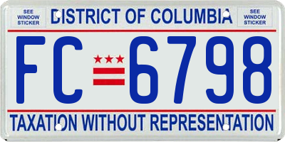 DC license plate FC6798