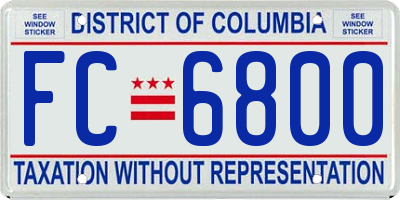 DC license plate FC6800