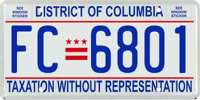 DC license plate FC6801