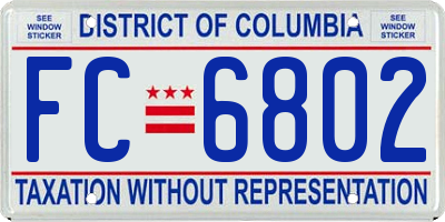 DC license plate FC6802