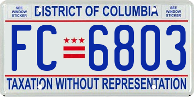 DC license plate FC6803