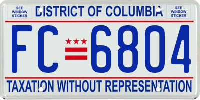 DC license plate FC6804