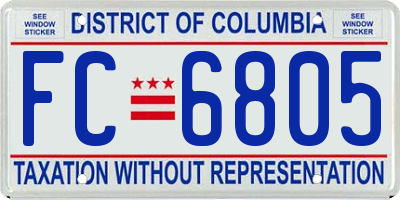 DC license plate FC6805