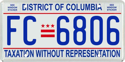 DC license plate FC6806