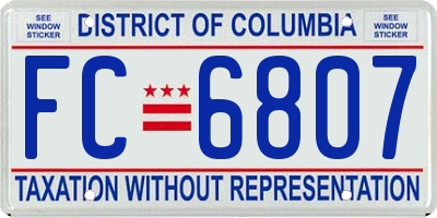 DC license plate FC6807