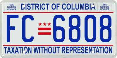 DC license plate FC6808