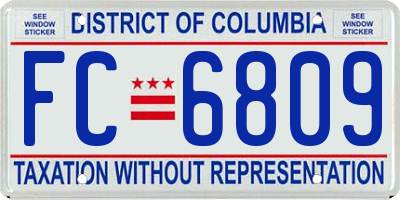 DC license plate FC6809