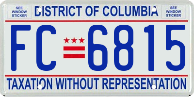 DC license plate FC6815