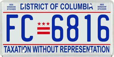 DC license plate FC6816