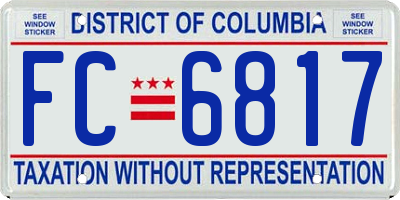 DC license plate FC6817