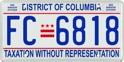 DC license plate FC6818