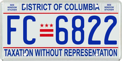 DC license plate FC6822