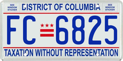 DC license plate FC6825