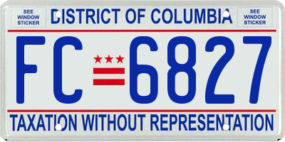 DC license plate FC6827